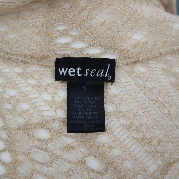 Wet Seal Waterfall Cardigan Womens S Beige Fairycore Boho Beach Cottage Feminine - Picture 2 of 10